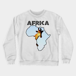 Africa Wildlife Continent Blue Sky Giraffe Crewneck Sweatshirt